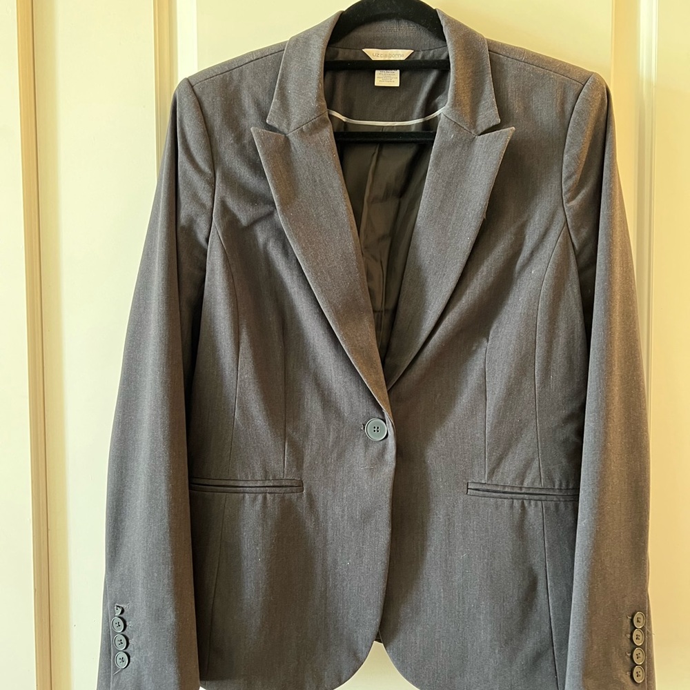 Liz Claiborne charcoal grey blazer